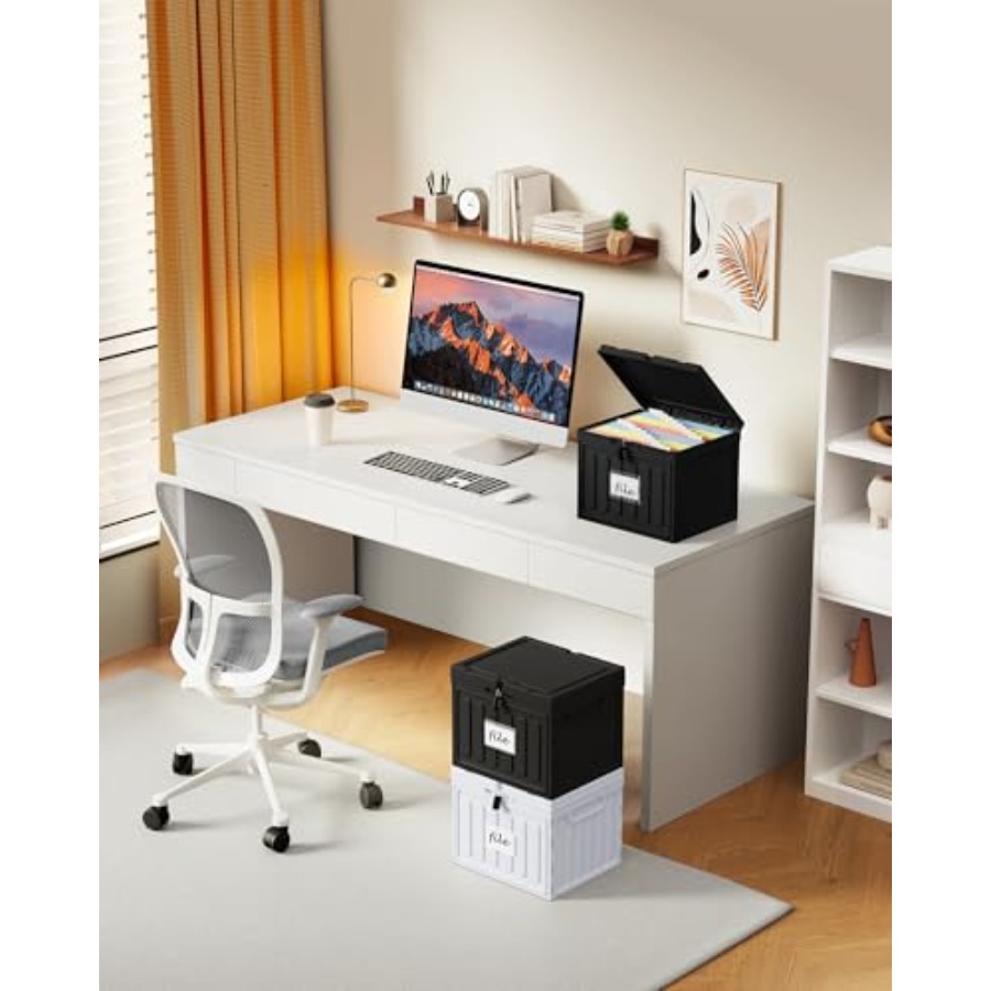 Plastic File Box with Lid for  - File Folder Hanging บทวิจารณ์และราคา