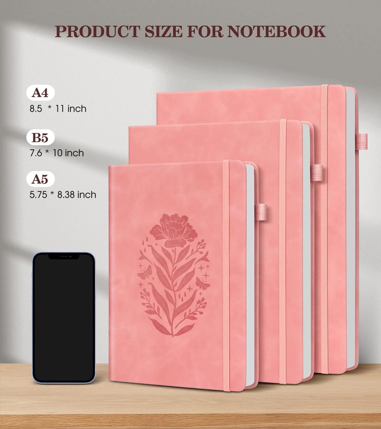 A5 Pink Hardcover Leather Jour - Journal Leather Hardcover บทวิจารณ์และราคา