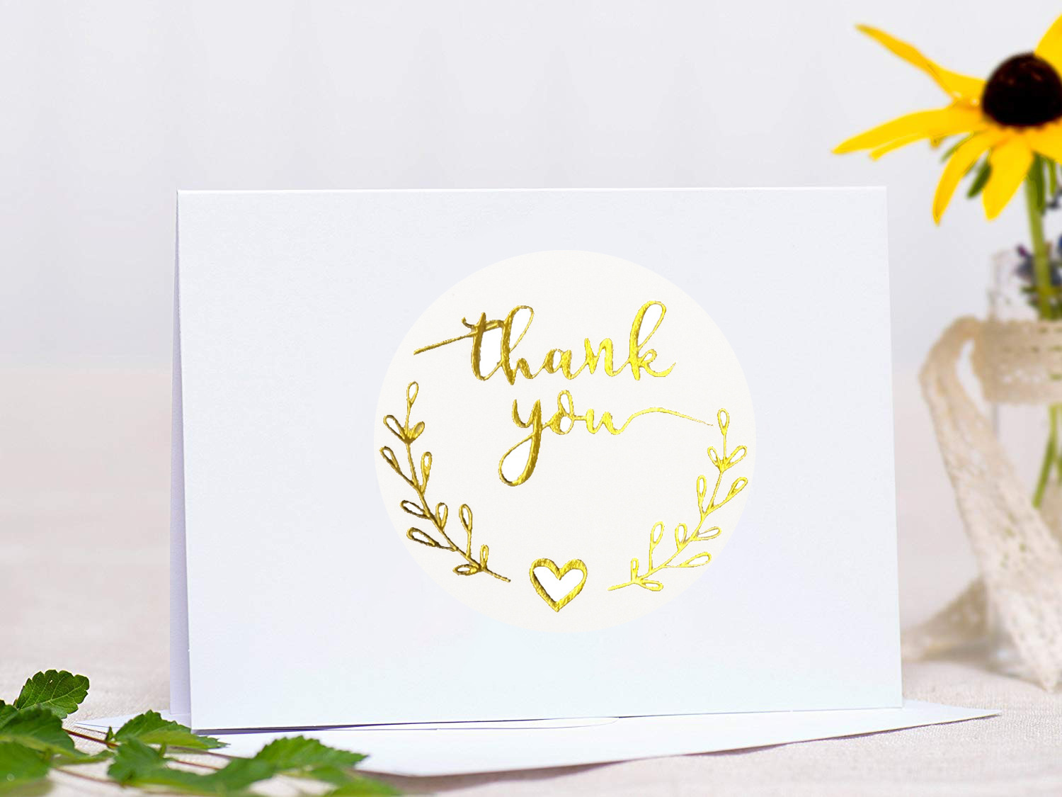 100-500pcs Gold Thank You Stic - Stationery Supplies Business บทวิจารณ์และราคา