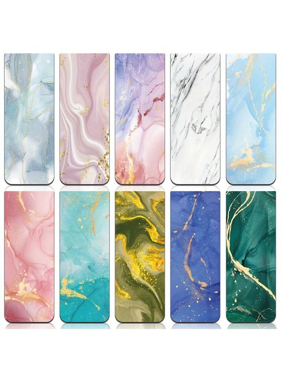 10pcs Assorted Marble Design M - Bookmark Magnetic Clip บทวิจารณ์และราคา