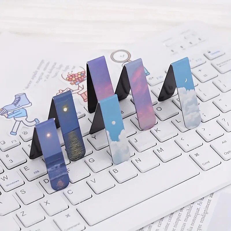 2Pcs Landscape Themed Magnetic - Bookmark Magnetic Clip บทวิจารณ์และราคา