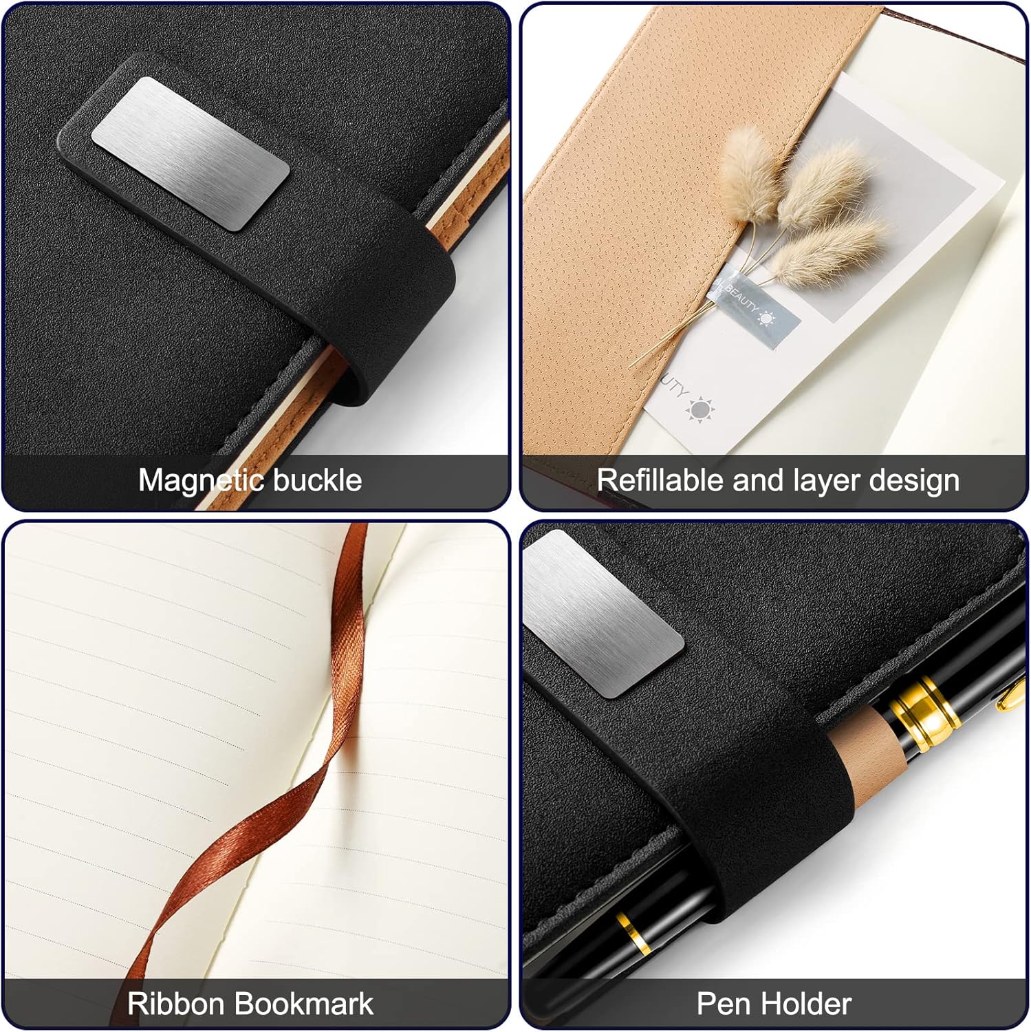 A5 Lined Leather Journal with  - Journal Leather Hardcover บทวิจารณ์และราคา