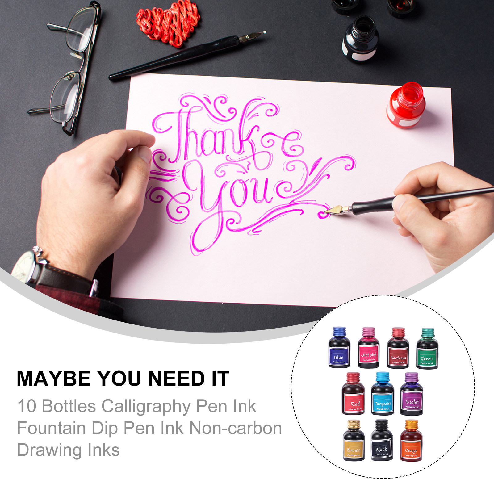 10 Bottles Fast-Drying Calligr - Calligraphy Ink Bottle บทวิจารณ์และราคา
