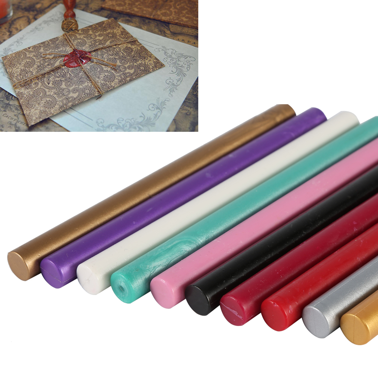 10 Colors  Stamp Wax Sticks Fo - Wax Seal Stamp Kit บทวิจารณ์และราคา