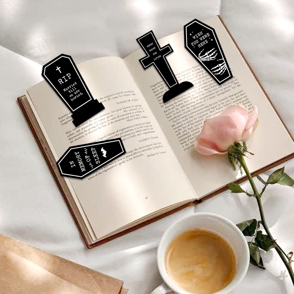 4PCS Creative Gothic Gothic to - Bookmark Magnetic Clip บทวิจารณ์และราคา