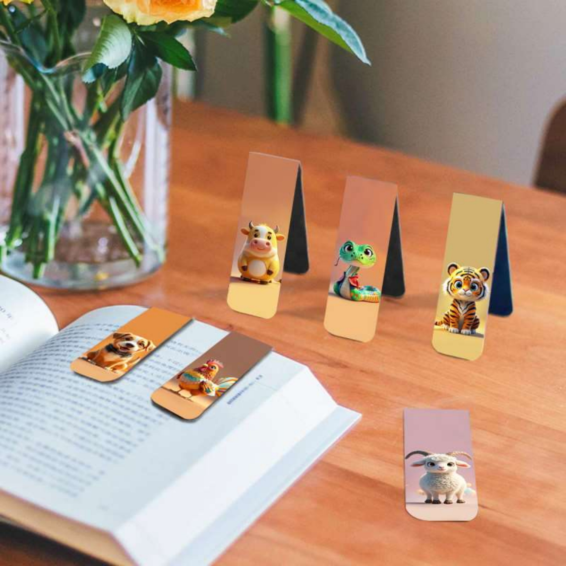 12pcs Adorable Twelve Animal M - Bookmark Magnetic Clip บทวิจารณ์และราคา