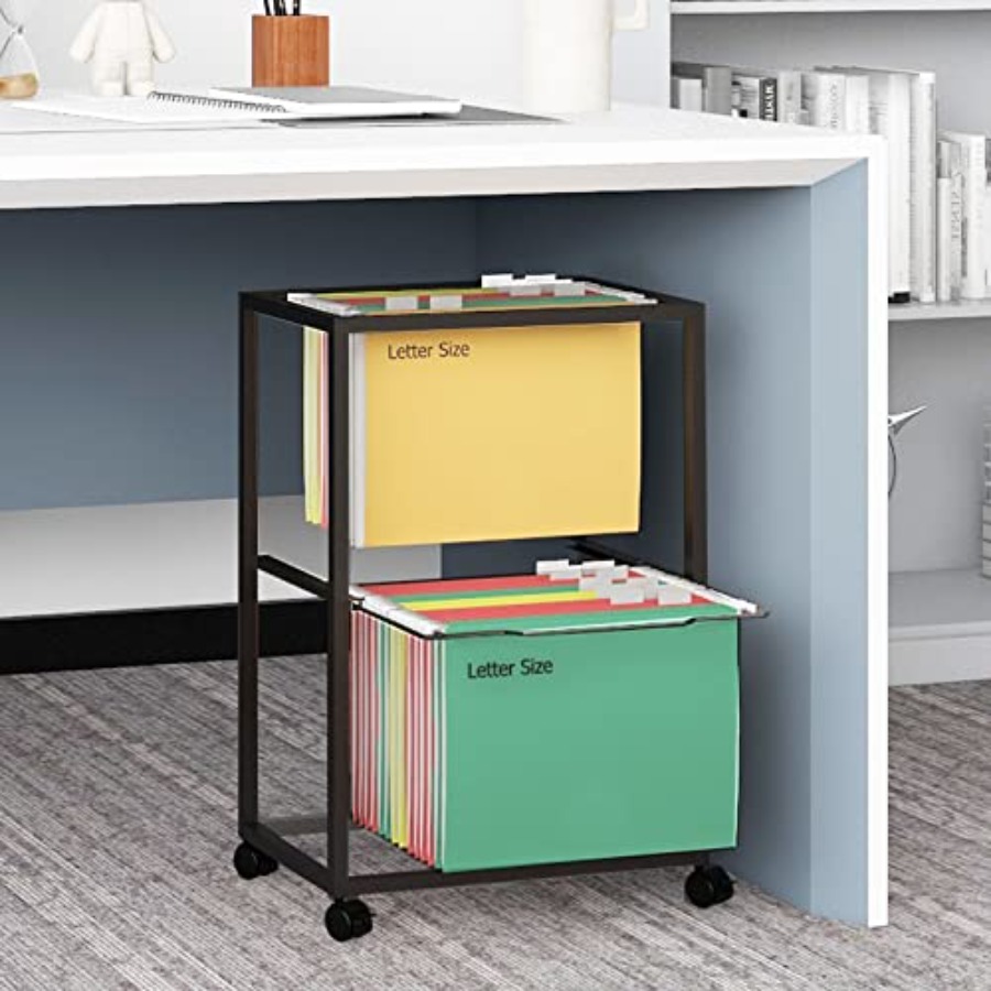 2 Tiers Metal Rolling File Car - File Folder Hanging บทวิจารณ์และราคา