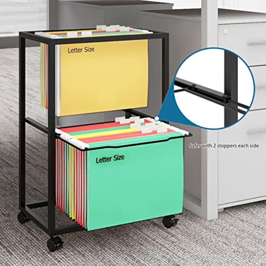 2 Tiers Metal Rolling File Car - File Folder Hanging บทวิจารณ์และราคา