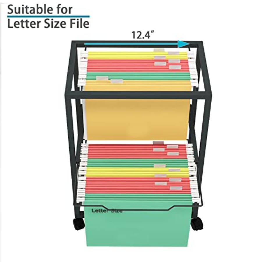2 Tiers Metal Rolling File Car - File Folder Hanging บทวิจารณ์และราคา