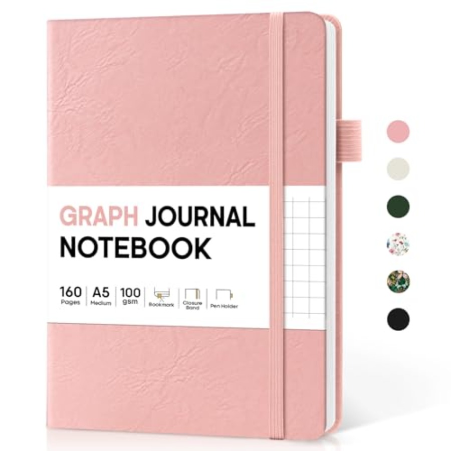 A5 Graph Journal Notebook for  - Journal Leather Hardcover บทวิจารณ์และราคา