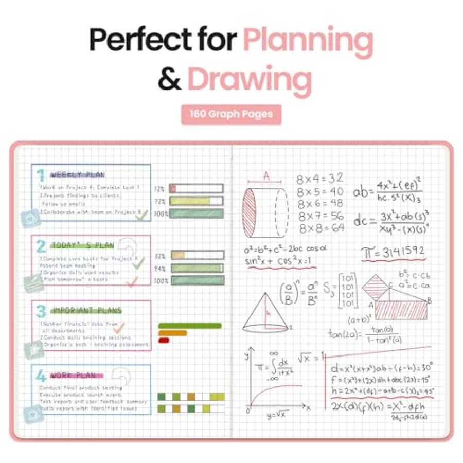 A5 Graph Journal Notebook for  - Journal Leather Hardcover บทวิจารณ์และราคา