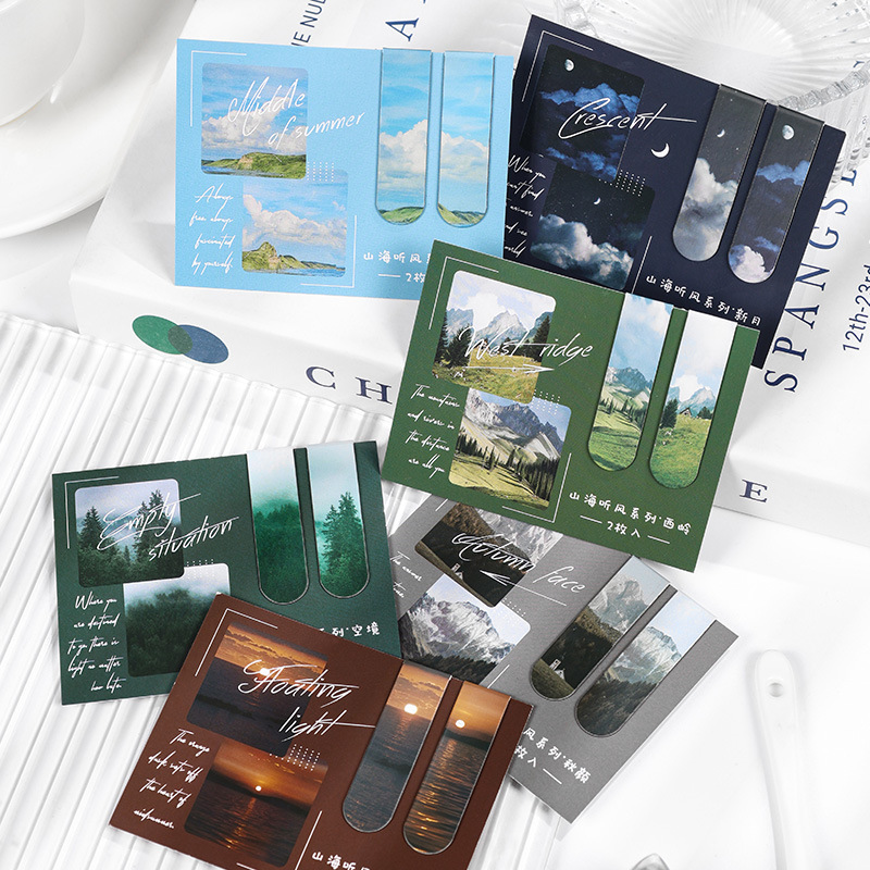 2 Pcs/set Beautiful Scenery Ma - Bookmark Magnetic Clip บทวิจารณ์และราคา