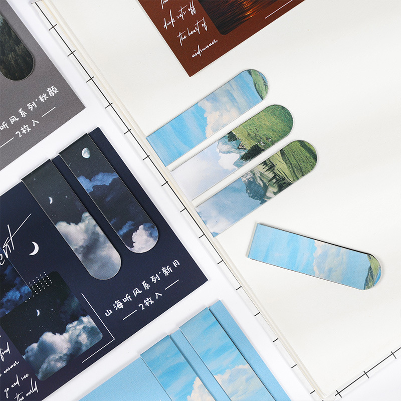 2 Pcs/set Beautiful Scenery Ma - Bookmark Magnetic Clip บทวิจารณ์และราคา