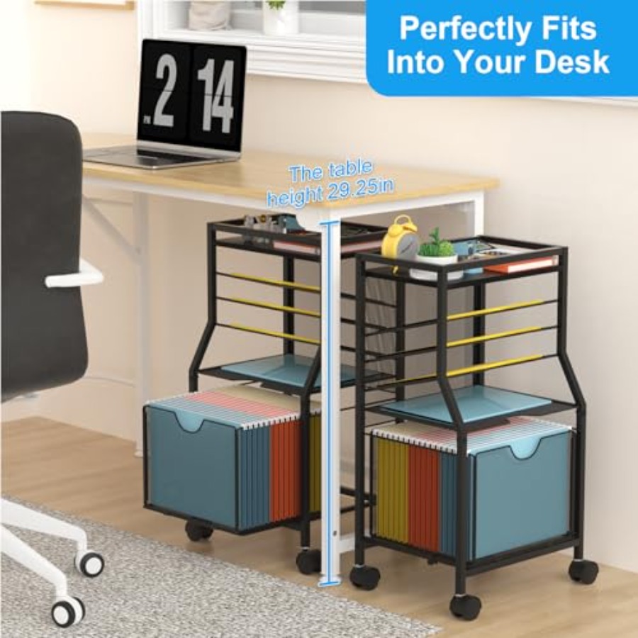 Rolling File Cart 6-Tier Desk  - File Folder Hanging บทวิจารณ์และราคา