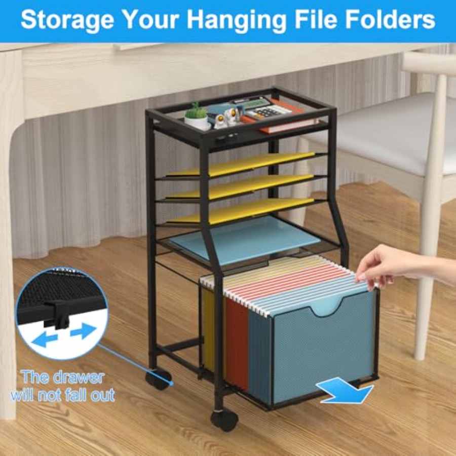 Rolling File Cart 6-Tier Desk  - File Folder Hanging บทวิจารณ์และราคา