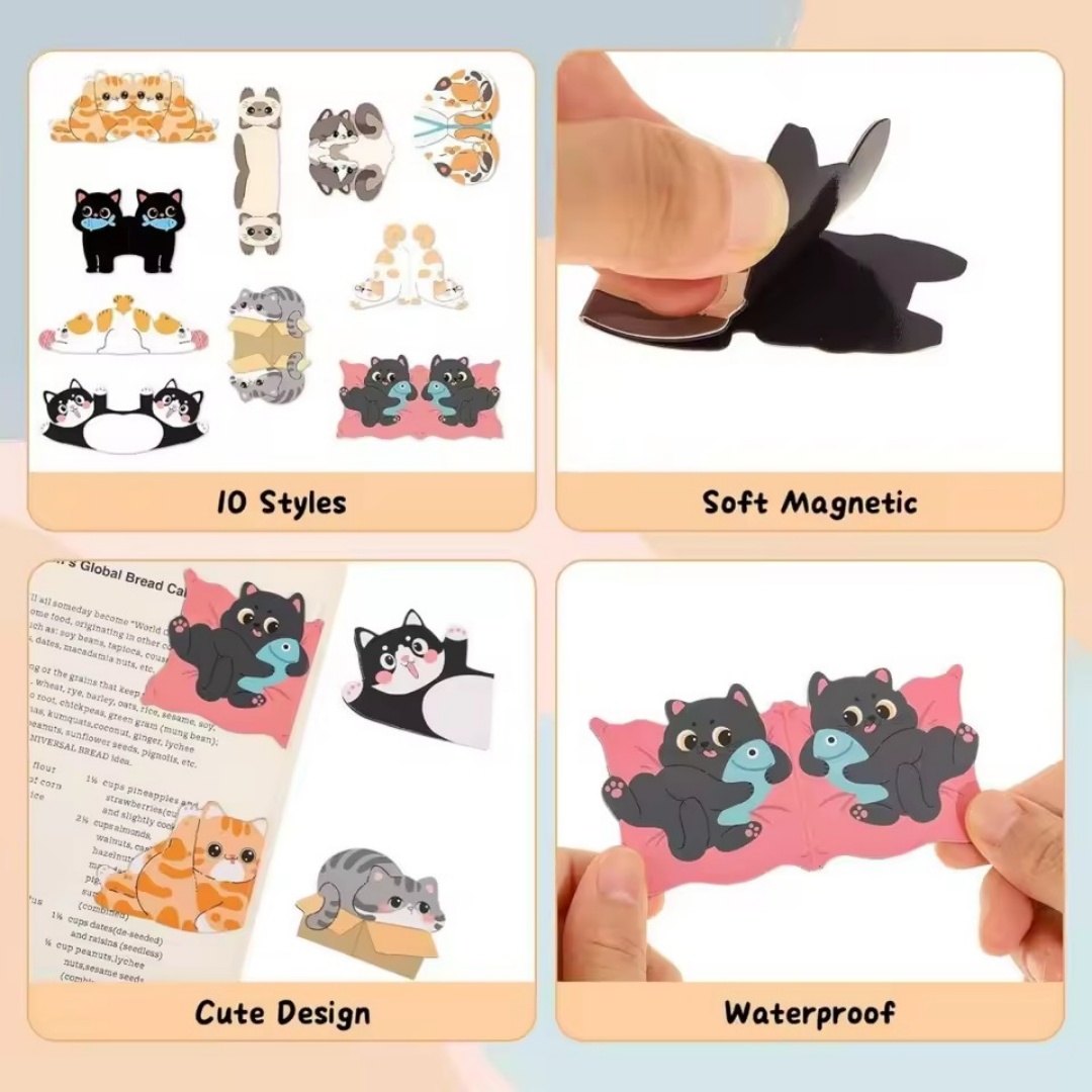 1set Creative Cat Pattern Magn - Bookmark Magnetic Clip บทวิจารณ์และราคา