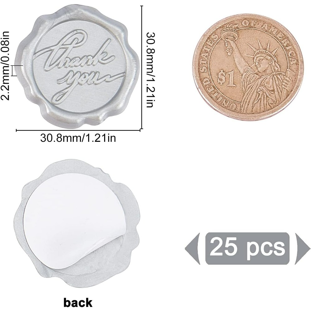 Adhesive Wax Seal Stickers 25P - Wax Seal Stamp Kit บทวิจารณ์และราคา